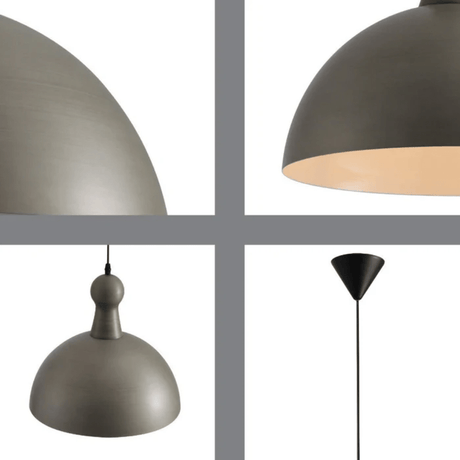 TKLD Pendant & Chandeliers Antique Grey Brass Dome Metal  E27 Pendant Ceiling Light - D380