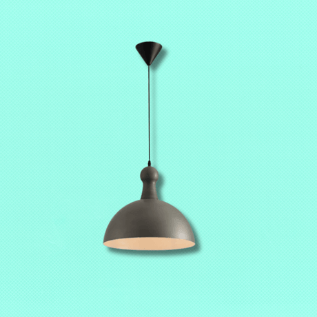 TKLD Pendant & Chandeliers Antique Grey Brass Dome Metal  E27 Pendant Ceiling Light - D380