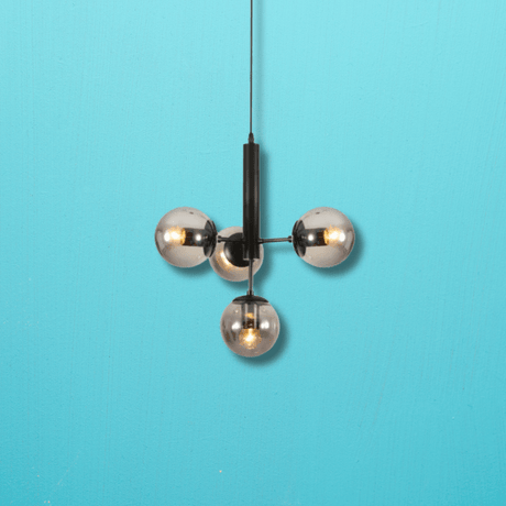 TKLD Pendant & Chandeliers Atom Model Smoky Globe Glass Metal Body E27 Ceiling Pendant Light