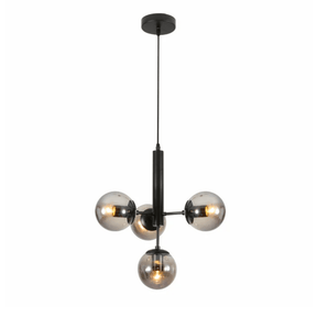 TKLD Pendant & Chandeliers Atom Model Smoky Globe Glass Metal Body E27 Ceiling Pendant Light