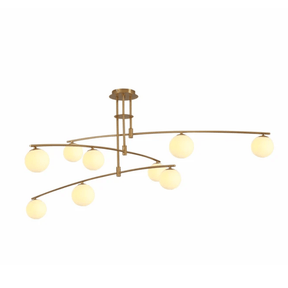 TKLD Pendant & Chandeliers Balanced Palm Opal 9 Globes and Gold Body Modern Chandelier Ceiling Light - 3W