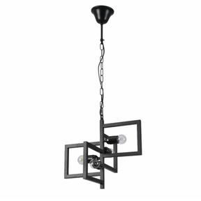 TKLD Pendant & Chandeliers Black 4 Rectangle Chandelier E27 Pendant Ceiling Light - 375 mm