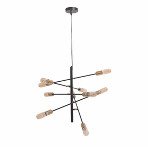 TKLD Pendant & Chandeliers Black and Gold Sputnik Rod Modern E27 Pendant Chandelier Ceiling Light  - 10 Lamps