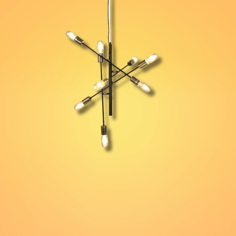 TKLD Pendant & Chandeliers Black and Gold Sputnik Rod Modern E27 Pendant Chandelier Ceiling Light  - 8 Lamps