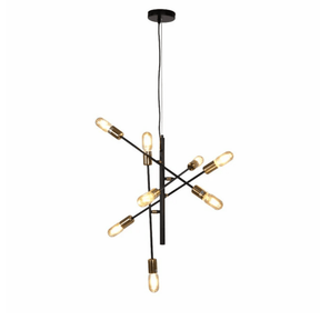 TKLD Pendant & Chandeliers Black and Gold Sputnik Rod Modern E27 Pendant Chandelier Ceiling Light  - 8 Lamps