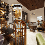 TKLD Pendant & Chandeliers Black and Gold Sputnik Rod Modern E27 Pendant Chandelier Ceiling Light  - 8 Lamps