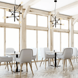 TKLD Pendant & Chandeliers Black and Gold Sputnik Rod Modern E27 Pendant Chandelier Ceiling Light  - 8 Lamps