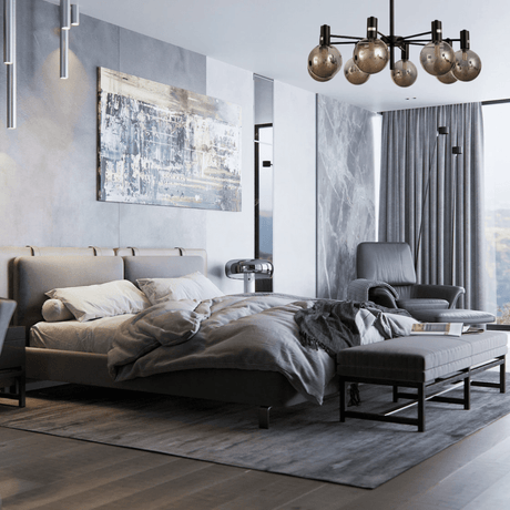 TKLD Pendant & Chandeliers Black and Smoky 8 Lamps Chandelier Ceiling Light - 3W