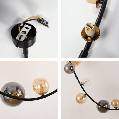TKLD Pendant & Chandeliers Black Colourful Bubble 17xG9 Glass Chandelier - 68126-D