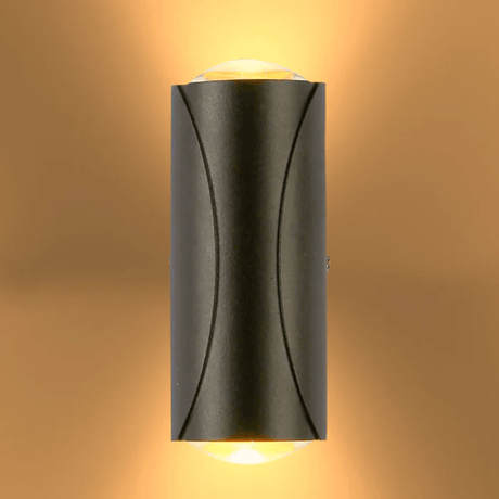 TKLD Wall & Sconce Lights Black Corrugated Up Down Outdoor Modern LED Wall Light - 2 X 1W