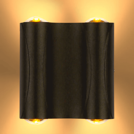 TKLD Wall & Sconce Lights Black Corrugated Up Down Outdoor Modern LED Wall Light - 4 X 1W