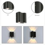 TKLD Wall & Sconce Lights Black Corrugated Up Down Outdoor Modern LED Wall Light - 4 X 1W