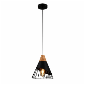 TKLD Pendant & Chandeliers Black Funnel Caged Shuttlecock Nordic E27 Ceiling Pendant Light