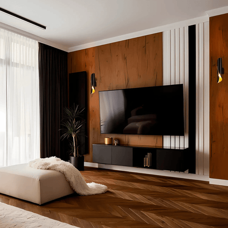 TKLD Wall & Sconce Lights Black Gold Metal Cylinder 2xG9 Fitting Wall Light - 7W