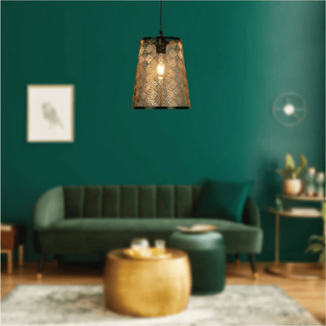TKLD Pendant & Chandeliers Black & Gold Metal Frustum  E27 Pendant Ceiling Light