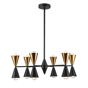 TKLD Pendant & Chandeliers Black Gold Up And Down Funnel Modern Chandelier Ceiling Light - 40W