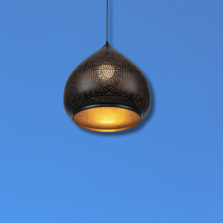 TKLD Pendant & Chandeliers Black & Golden Metal India Dome E27 Pendant Ceiling Light