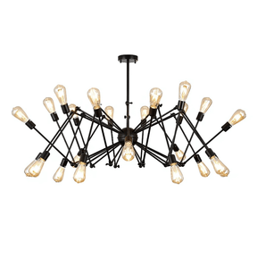 TKLD Pendant & Chandeliers Black Hinged Rod Metal 24 Lamp Spider Chandelier Ceiling - 40W