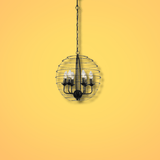 TKLD Pendant & Chandeliers Black Metal Cage Candle Lantern  E14 Pendant Ceiling Light