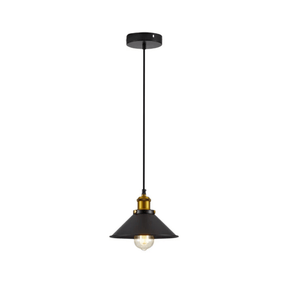 TKLD Pendant & Chandeliers Black Metal Funnel Metal Ceiling Pendant Light E27 Fitting - 220 mm/250 mm/260 mm