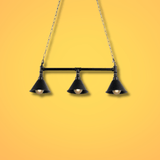 TKLD Pendant & Chandeliers Black Metal Funnel Pipe Island Ceiling E27 Chandelier Light