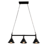 TKLD Pendant & Chandeliers Black Metal Funnel Pipe Island Ceiling E27 Chandelier Light