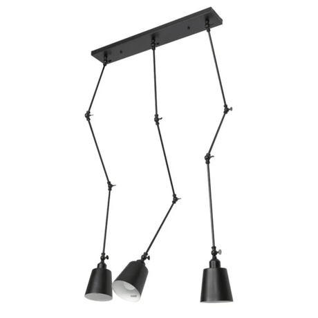 TKLD Pendant & Chandeliers Black Metal Hinged Cone E27 Pendant Ceiling Light