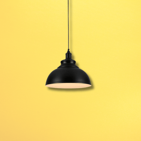 TKLD Pendant & Chandeliers Black or Antique Brass Dome Industrial Large Metal E27 Ceiling Pendant Light