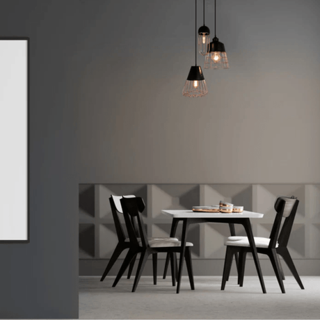 TKLD Pendant & Chandeliers Black Top Rose Gold Metal Cage Mix E27 Pendant Ceiling Light
