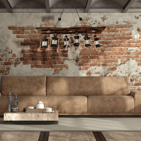 TKLD Pendant & Chandeliers Board Wood Cylinder Glass Farmhouse Kitchen Island E27 Pendant Ceiling Light  - 6 Lamps