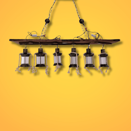 TKLD Pendant & Chandeliers Board Wood Cylinder Glass Farmhouse Kitchen Island E27 Pendant Ceiling Light  - 6 Lamps