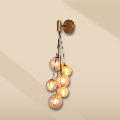 TKLD Pendant & Chandeliers Bronze 39307-A 6xG9 Amber Glass Wall Light