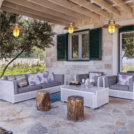 TKLD Pendant & Chandeliers Bronze Metal Opal Step Tube Glass E27 Pendant Ceiling Light
