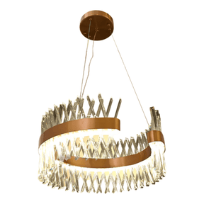 TKLD Pendant & Chandeliers Brushed Bronze Metal Crystal Built-in LED Modern Glam Chandelier Ceiling Light - 60W