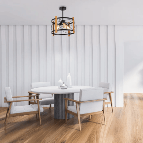 TKLD Pendant & Chandeliers Caged Candle Industrial Retro Round E27 Pendant Ceiling Light