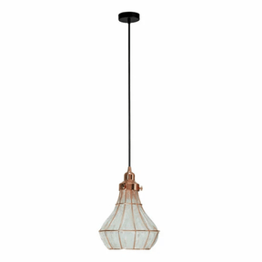 TKLD Pendant & Chandeliers Caged Copper Metal Clear Glass Schoolhouse E27 Pendant Ceiling Light