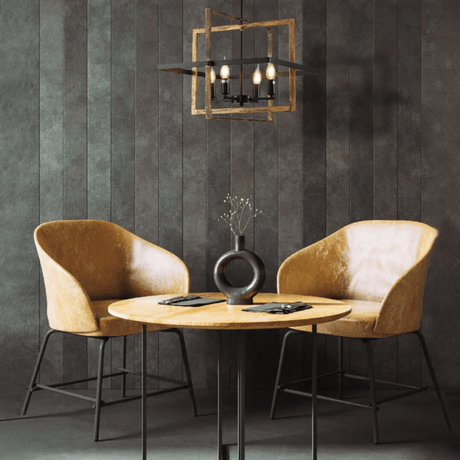 TKLD Pendant & Chandeliers Caged Gold Black Cuboid Lantern Nautical E14 Pendant Ceiling Light