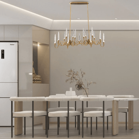 TKLD Pendant & Chandeliers Candle French Mediterranean Tiered Gold Finishing Island Chandelier Ceiling Light - 20W