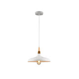 TKLD Pendant & Chandeliers Capo Black/White Flat Nordic Wood Metal E27 Pendant Ceiling Light  - 345 mm