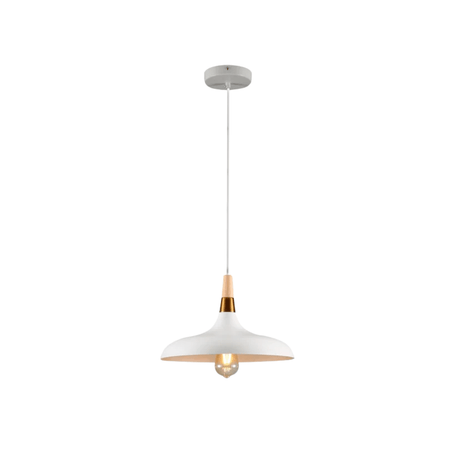 TKLD Pendant & Chandeliers Capo Black/White Flat Nordic Wood Metal E27 Pendant Ceiling Light  - 345 mm