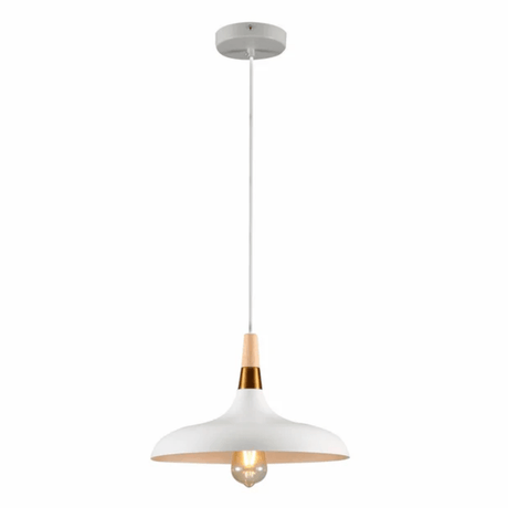 TKLD Pendant & Chandeliers Capo Black/White Flat Nordic Wood Metal E27 Pendant Ceiling Light  - 345 mm