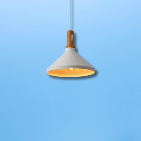 TKLD Pendant & Chandeliers Capo White Funnel Nordic Wood Metal E27 Pendant Ceiling Light  - 355mm