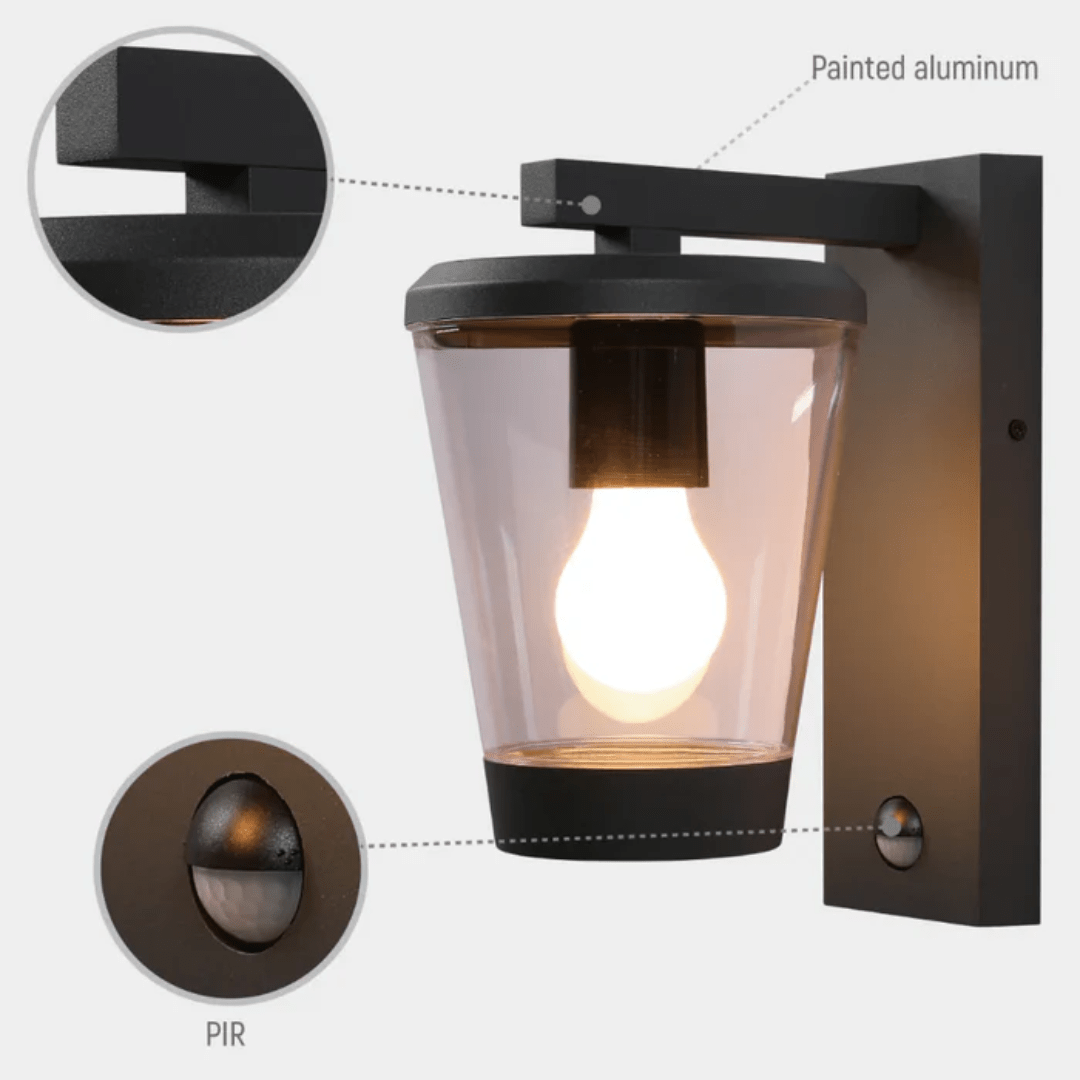 TKLD Wall & Sconce Lights Cavado Dark Grey E27 Modern Outdoor Lantern Wall Light - 40W