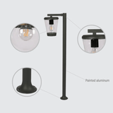 TKLD Outdoor Lighting Cavado Dark Grey Outdoor Pathway Bollard Lawn Light - 40W