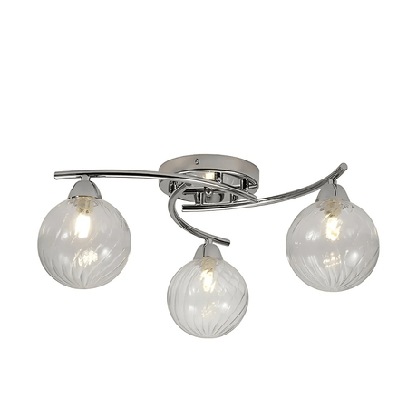 TKLD Ceiling Lights Chrome Metal 3xG9 Clear Glass Ceiling Light - 5W