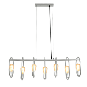 TKLD Ceiling Lights Circle Caged Silver Grey Island Chandelier Ceiling Light - 40W