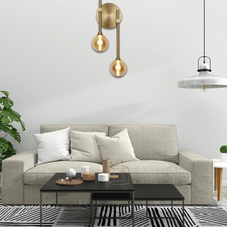 TKLD Pendant & Chandeliers Clear Glass LED 3000K Wall Light - 39308-2A
