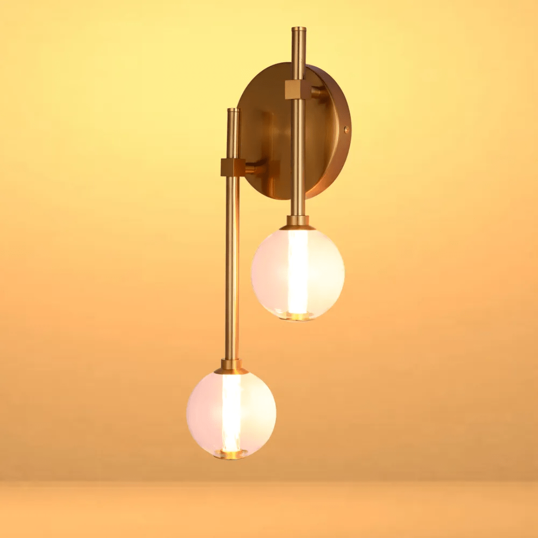 TKLD Pendant & Chandeliers Clear Glass LED 3000K Wall Light - 39308-2C