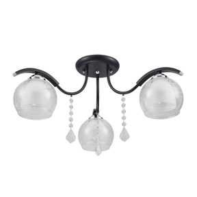 TKLD Ceiling Lights Clear Opal Double Layer Bell 3 Lamp Glass Semi Flush Ceiling Light - 40W