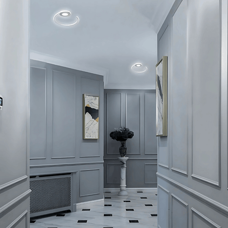TKLD Ceiling Lights Contemporary Nordic Scandinavian LED Spiral White Flush Ceiling Light with Remote Control - 30W